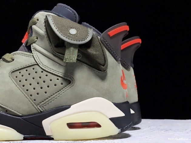 MaikeSneakers CN1084-200 Air Medium Travis x Jordan 6 Olive Scott 0728
